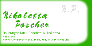 nikoletta poscher business card